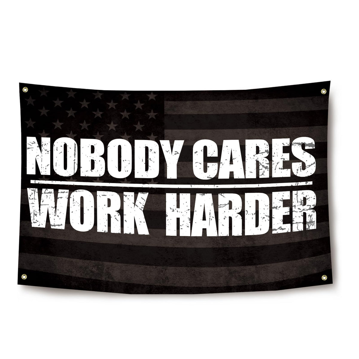 Lyeedoom NOBODY CARES WORK HARDER Motivational Gym Banner - Fitness Wall Art for Home Gym & Office - Workout Encouragement Tapestry with Inspirational Quote for Exercise Room and Dorm Decor