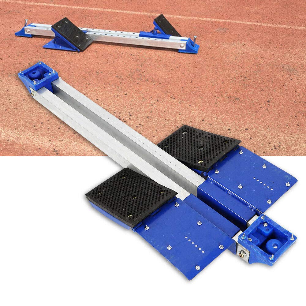Starting Block,Athletics Scholastic Track Starting Block 6 Adjustable Starting Block Sprinter Pedals 21 Gears Fixed Nails Multi-Function Starting Block for Plastic Runway Cinder Track(Blue)