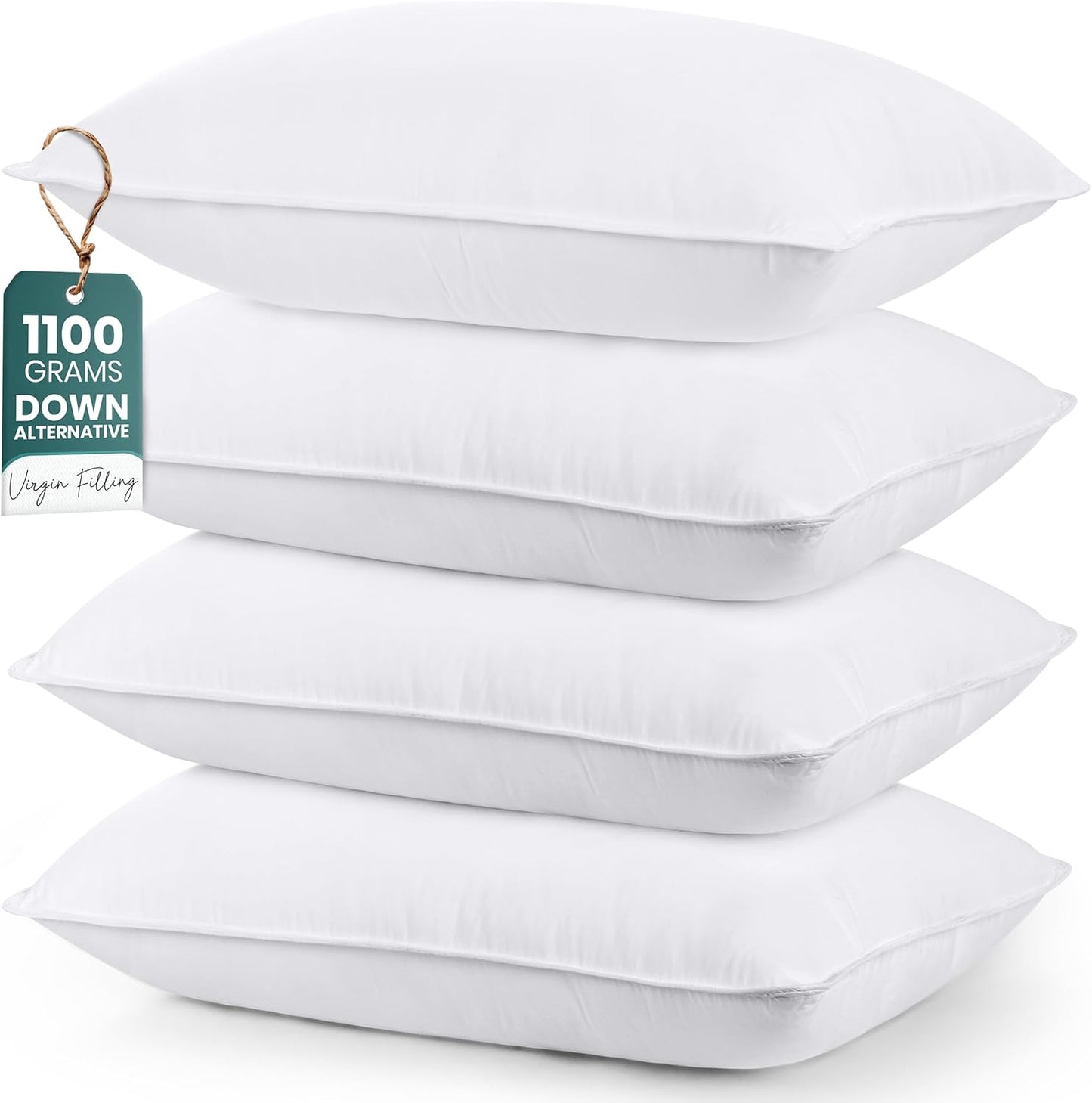 Utopia Bedding Queen Size Bed Pillows - Set of 4 Cooling Hotel Pillows for All Sleep Positions