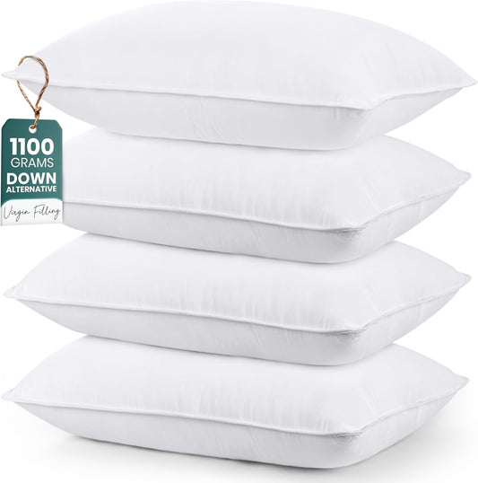 Utopia Bedding Queen Size Bed Pillows - Set of 4 Cooling Hotel Pillows for All Sleep Positions