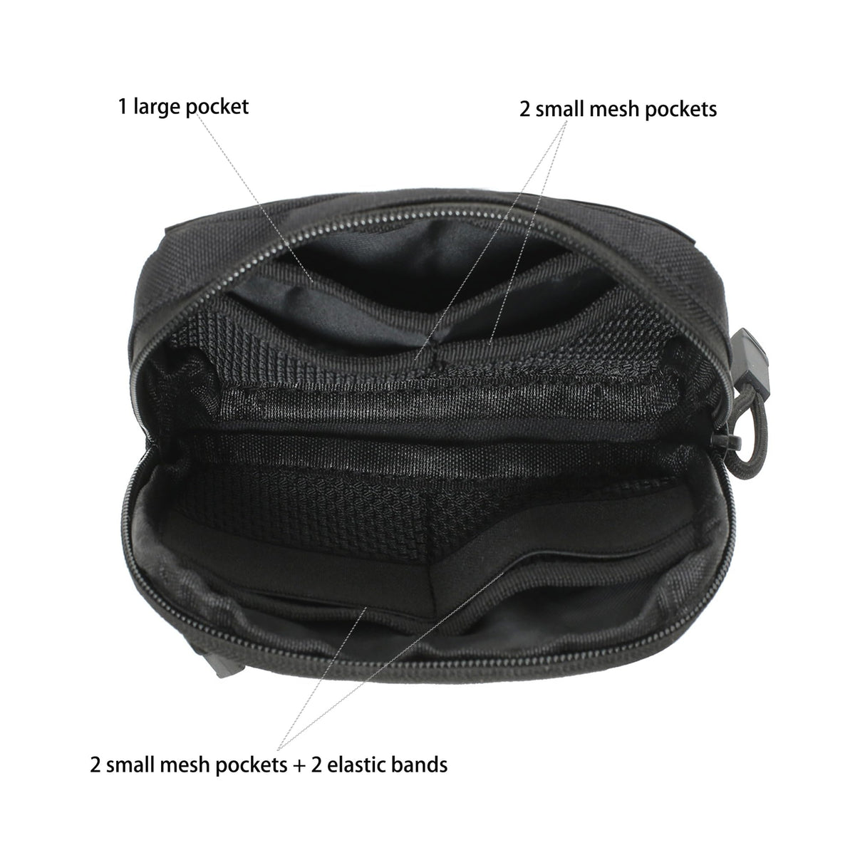 Mini Heavy Duty Tactical Belt Pouch for Men - Small Molle Pouch,Tactical Admin Pouch Compact EDC Utility Gadget Gear Pouches for Traveling, Hiking (Black-1 Pack)