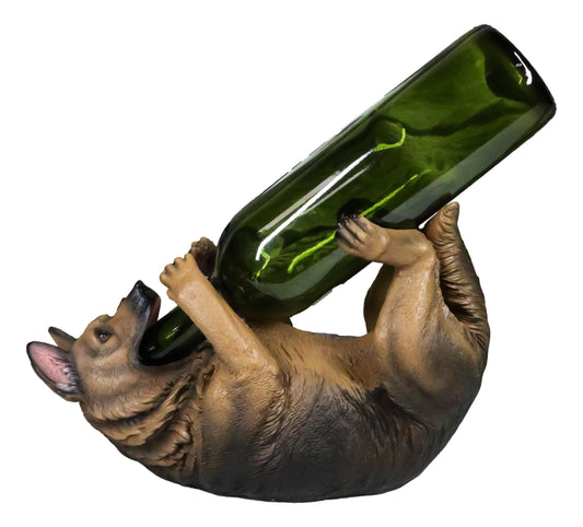 Ebros Lifelike Purebreed Pedigree Canine Adorable German Shepherd Dog Wine Bottle Holder Figurine Statue As Kitchen Wine Cellar Centerpiece Decor Storage Organizer (German Shepherd)