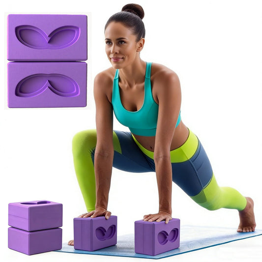 2 Pcs Large Yoga Blocks, Rabbit ear patterned yoga blocks,Supportive Latex-Free Eva Foam - Soft Non-Slip Surface with Beveled Edges for Yoga, Pilates, Meditation - Yoga Accessories for Stability, Balance, Deepen Stretches,yoga blocks set