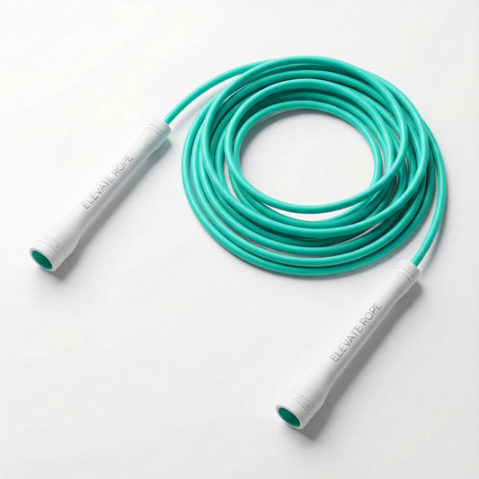 Elevate Rope Professional Speed Rope - 3m Adjustable Skipping rope, 5mm PVC with Nylon Core for Cardio, Double Unders & Crossfit - Durable Jump Rope Used for Indoor/Outdoor Training. (Turquoise)
