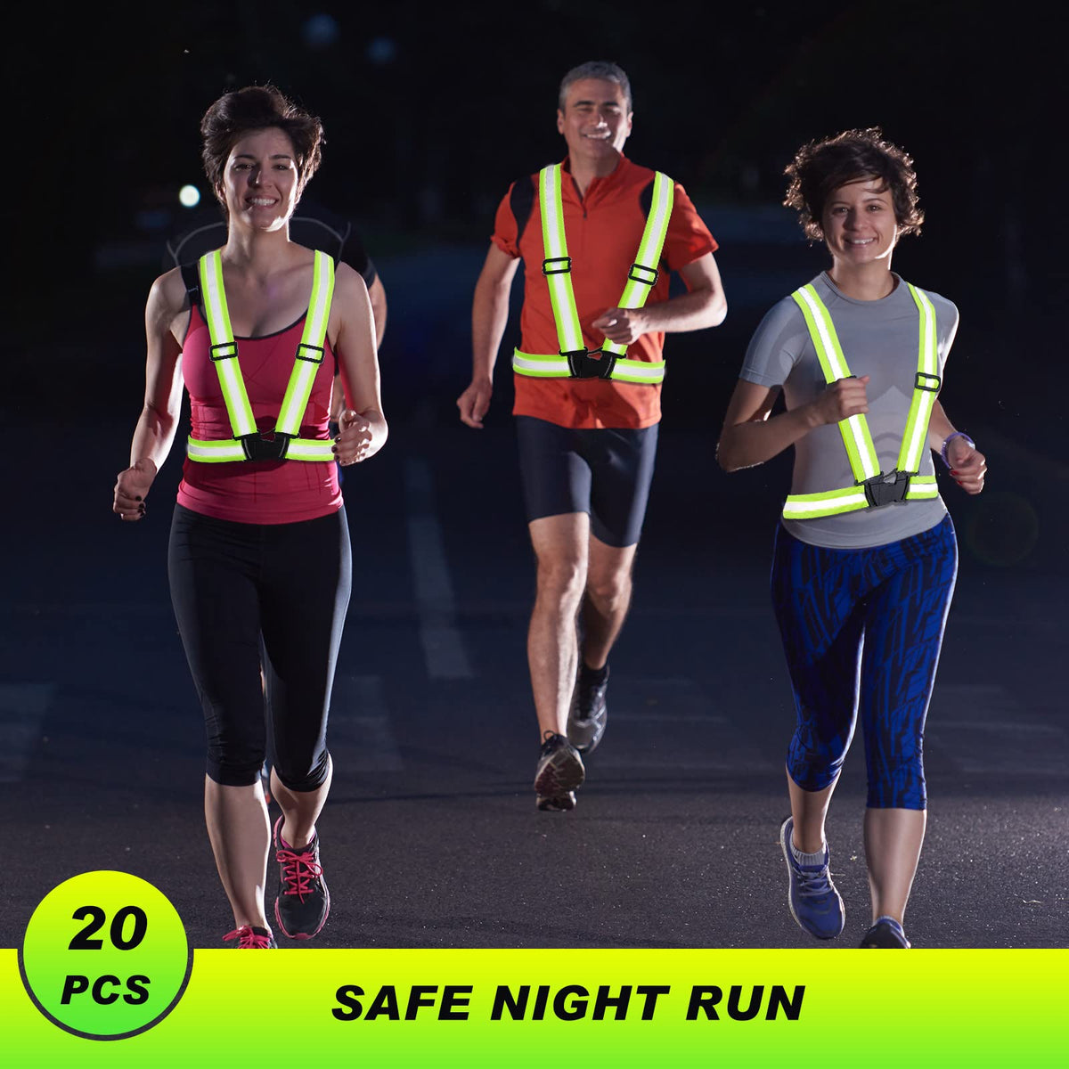 Hercicy 30 Pcs Reflective Vest High Visibility Safety Vests, Adjustable Running Gear Straps Lightweight Reflector for Construction (Yellow)
