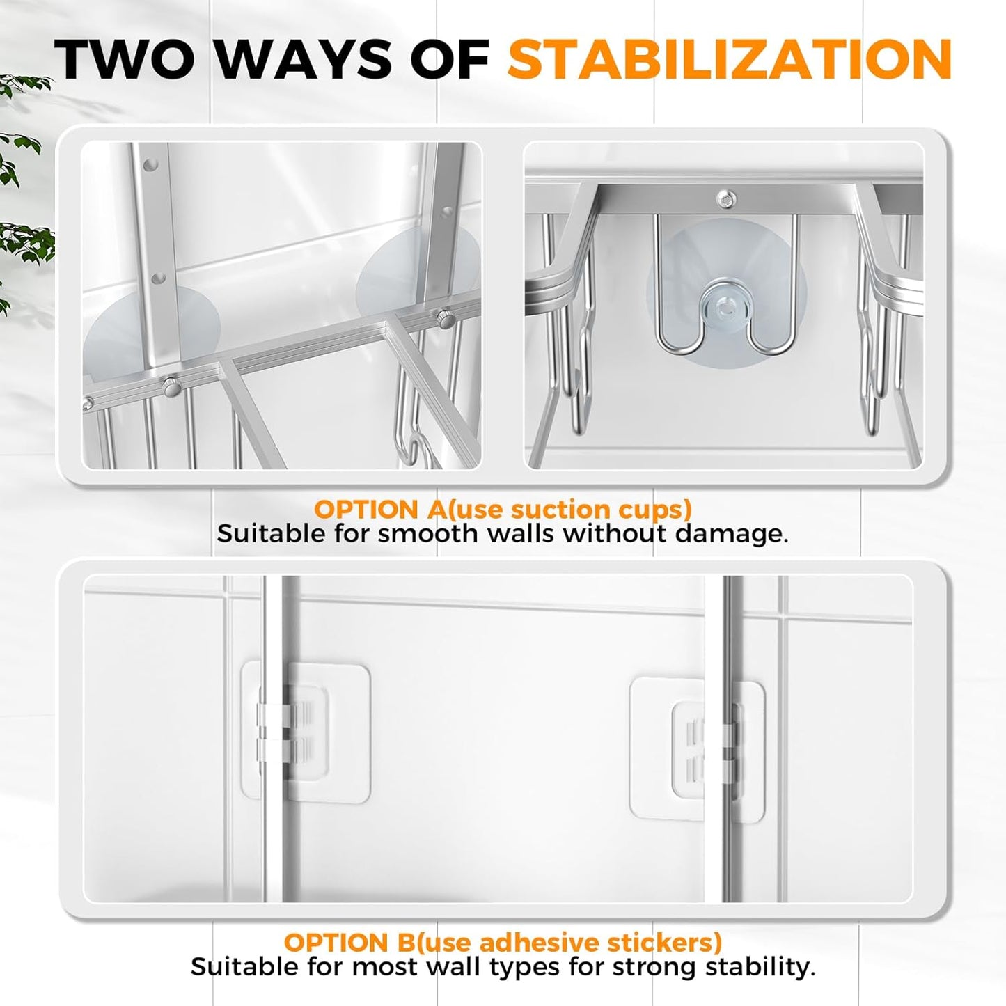 Reinhardt Aluminum Shower Caddy - Adjustable Rustproof Organizer with Hooks & Soap Holders | Silver