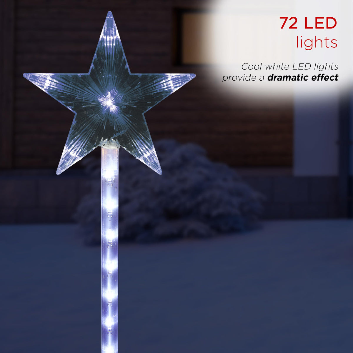 Alpine Corporation Holiday Décor Shooting Star Garden Stake with LED Lights, 4-Pack, Christmas Decoration