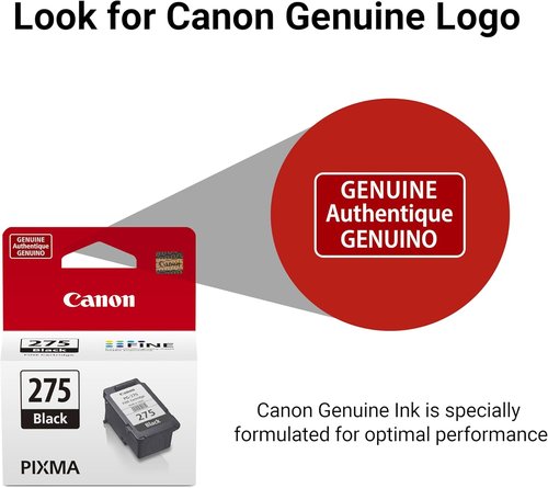 Canon PG-275 Black Ink Cartridge - Genuine Quality for TS3520, TR4720, TS3720 Printers