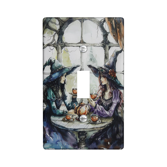Witchy Light Switch Cover Plates/Outlet Covers, Haunted House Halloween Decor, Gothic Tea Room Style for Wall Accents, Standard Size Single Toggle