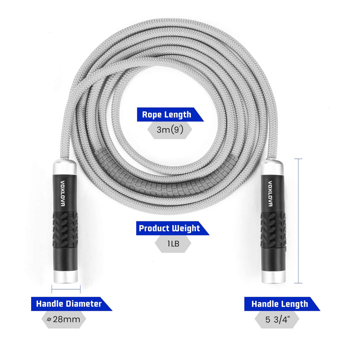 Weighted Jump Rope - Premium Heavy Jump Ropes with Adjustable Extra Thick Cable, Aluminum Silicone Grips Handles, High-Speed Ball Bearings Professional Skipping Rope for Crossfit MMA Cardio & Workouts