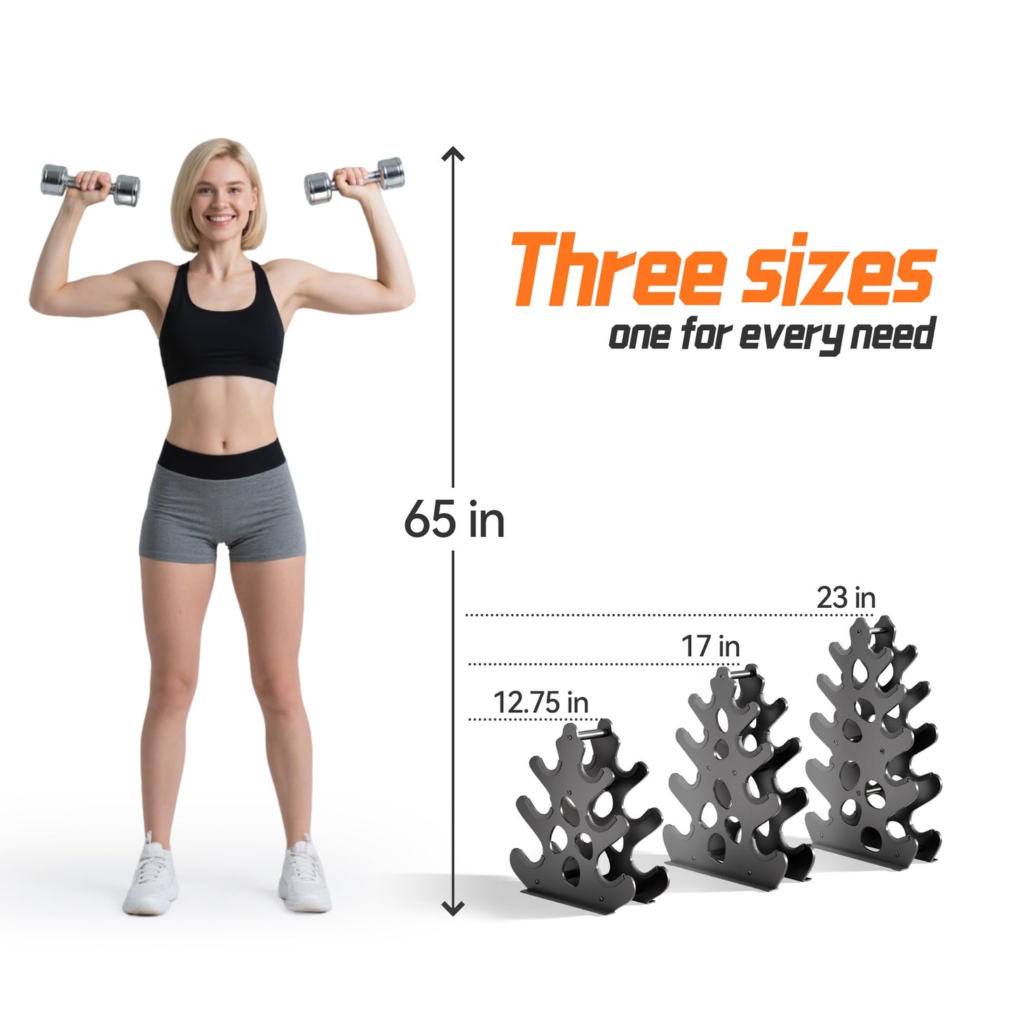 3 Tier Dumbbell Rack, Weight Rack For Home Gym, Dumbbell Stand for Free Weights