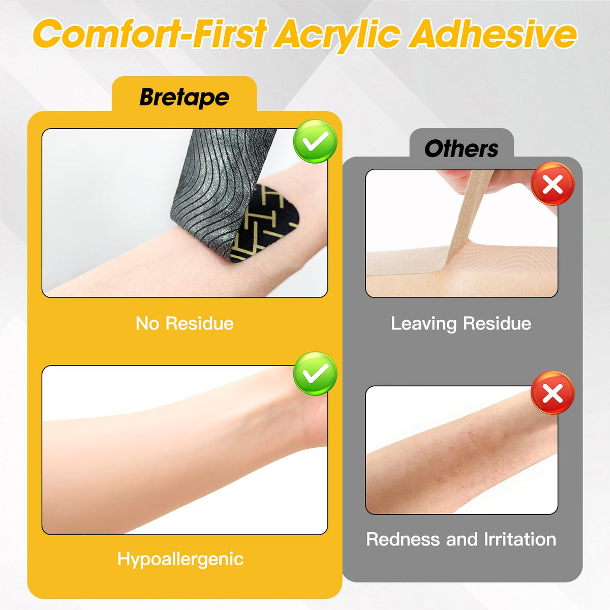 Kinesiology Tape, Premium Precut 2 Roll Pack Flexible & Breathable Athletic Tape for Shoulder, Knee and Ankle, Elastic K Tape for Sport & Weightlifting, Muscle Strain Relief & Joint Support - Black