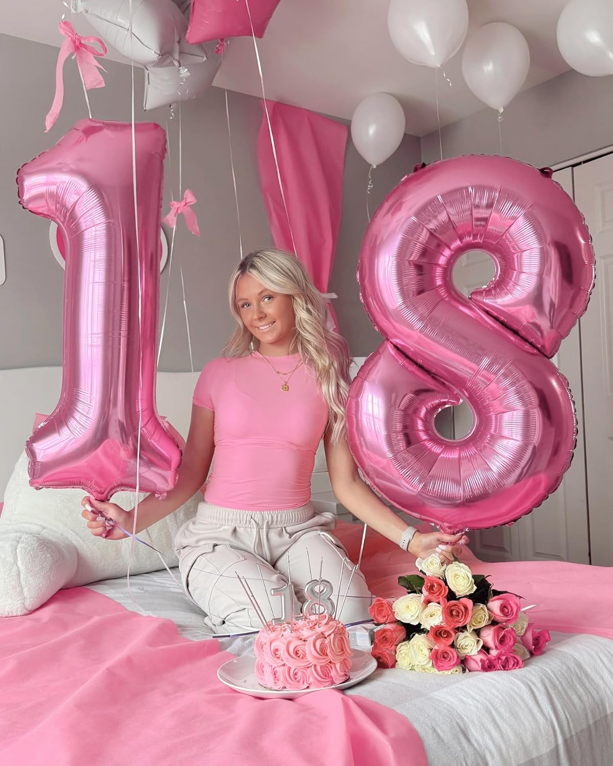Pearlescent Pink 40-Inch Number 1 Balloon - Perfect First Birthday Decoration for Girls