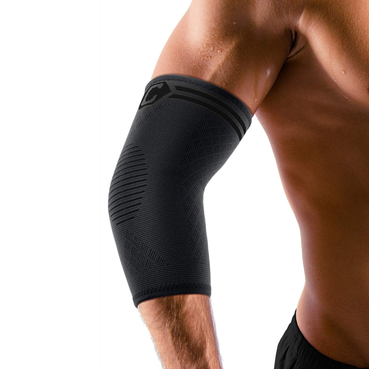 CAMBIVO 2 Pack Elbow Brace for Tendonitis and Tennis Elbow, Compression Support Sleeve for Golfer's Elbow Relief, Arthritis & Gym Workouts, Non-Slip 3D Knit Arm Guard for Men & Women