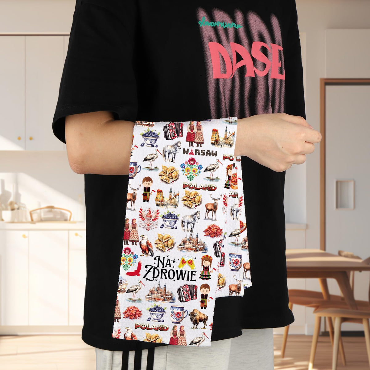 G2TUP Poland Kitchen Towel Polish Cheers Tea Towel Na Zdrowie Gifts Polska Hand Towel Polish Gifts (NaZdrowie kt)