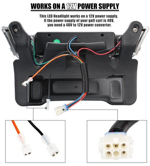 Gaoerfu-CP 12V Club Car Precedent LED Head Light with Bumper, For 12V Precedent Electric Golf carts LED Head 2004-UP