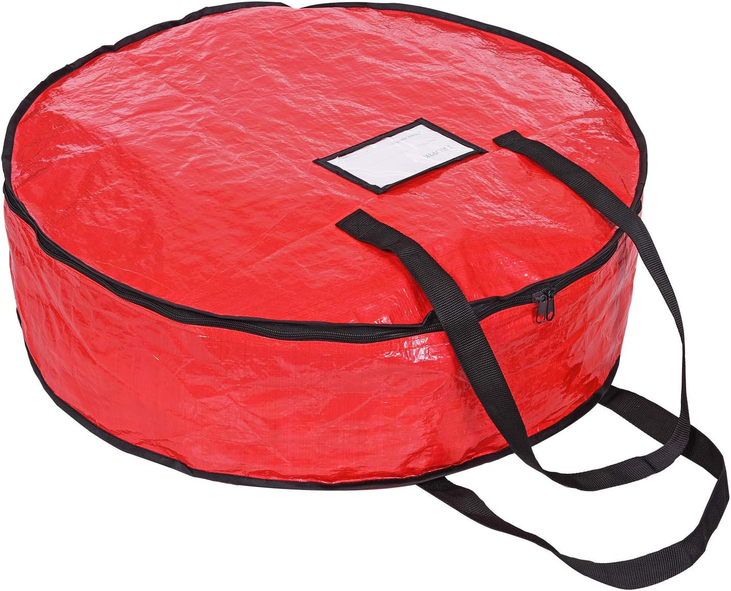 ProPik Christmas Wreath Storage Bag - Heavy-Duty Tear Resistant Container with Handles | 24” x 8” (Red)