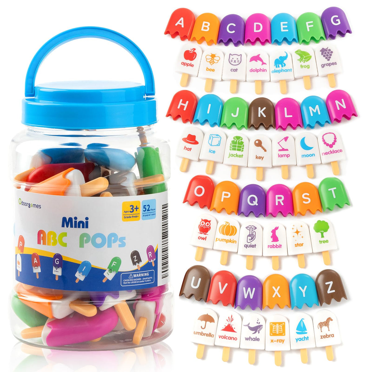 Odoorgames ABC Popsicles – Alphabet Learning Toys, Preschool Educational Toys for Classroom - Fun and Engaging Matching Game
