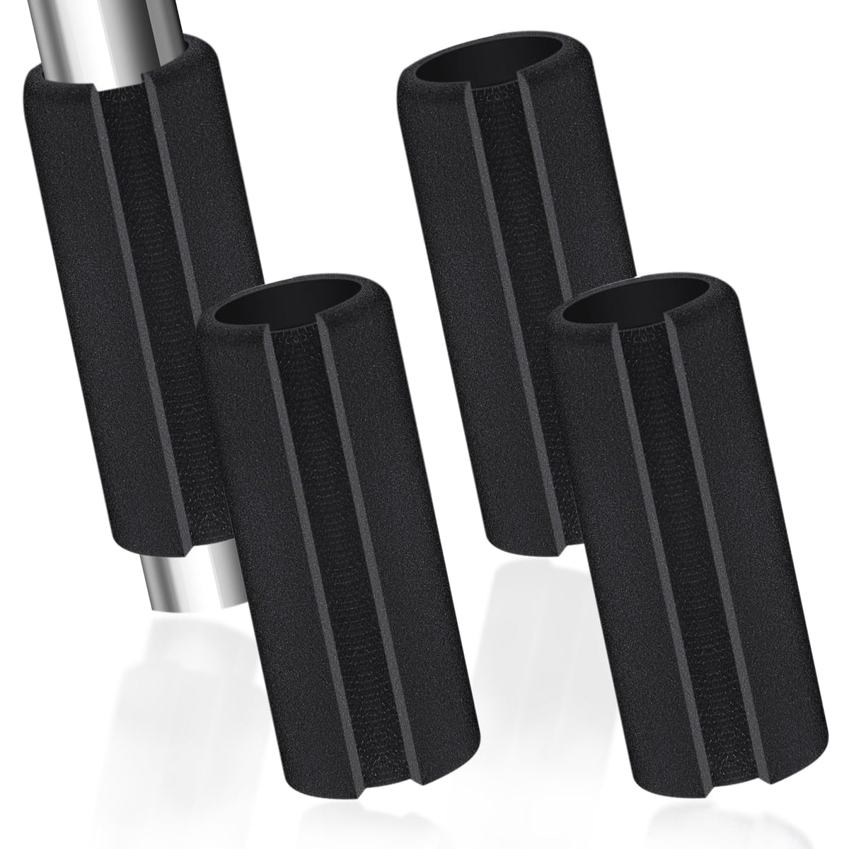 AKLVBL 4 Pcs Universal Handle Grips 4.3 Inch NBR Rubber Foam Comfort Grip Buffer Tube Cover Black Soft Handle Bar Grips for Equipment Handlebar Grips Replacement
