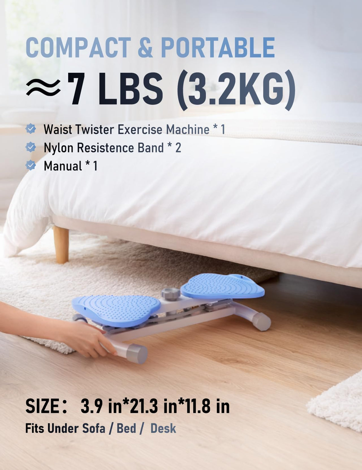 Karimonox Waist Twister Board for Body Sculpting, Ab Work, 300 lbs Weight Capacity, Quiet Operation, Anti-Slip Base, Space-Saving for Home, Gym, Apartment, Office