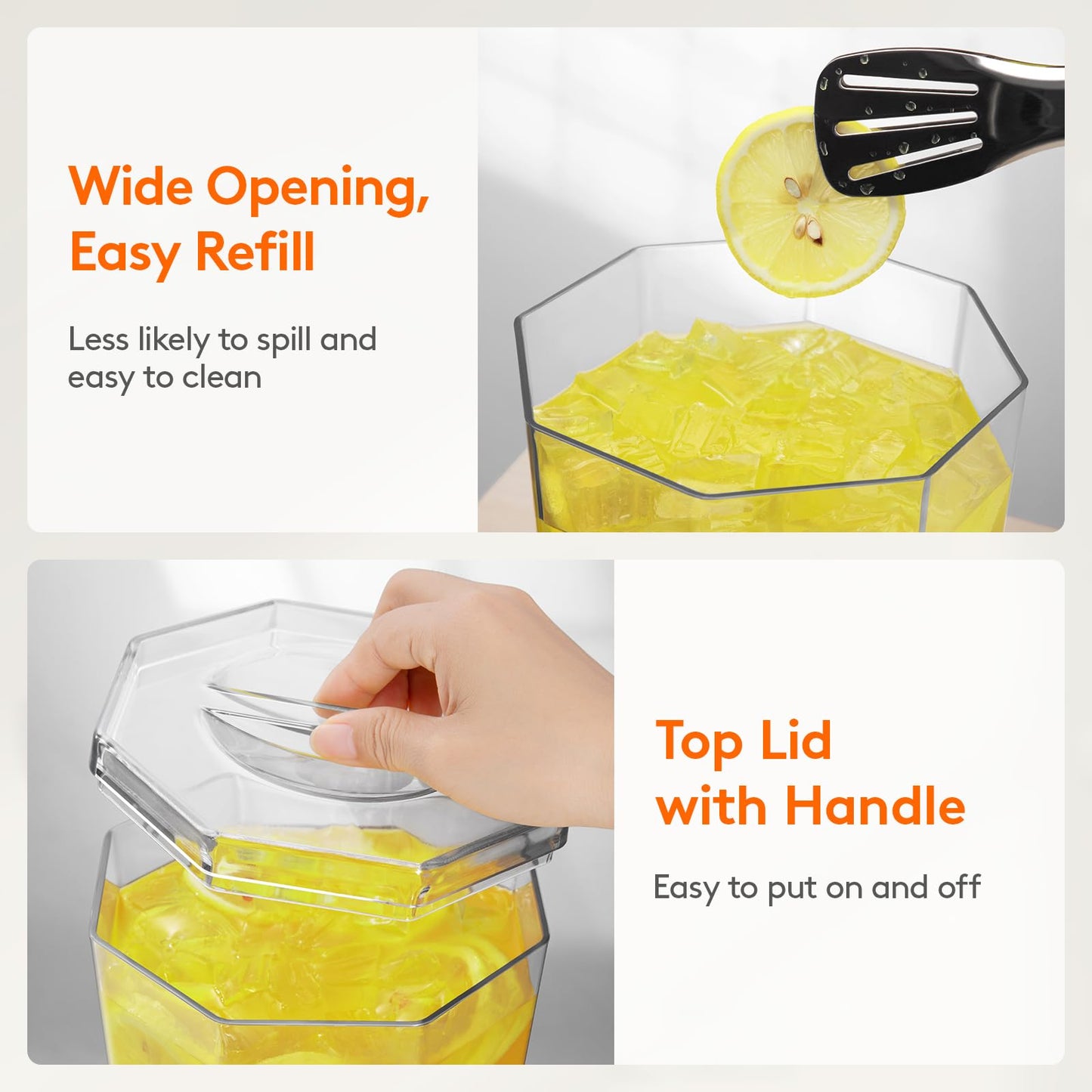 Lifewit 1 Gallon Drinks Dispense for Partiesr, Small Beer Dispenser, Plastic Beverage Pitcher for Cocktail, Soda, Tea, Juice Container for Lenmonade Stand, Mimosa Bar Supplies, 27 x 16 cm/10x6" 2 Pcs