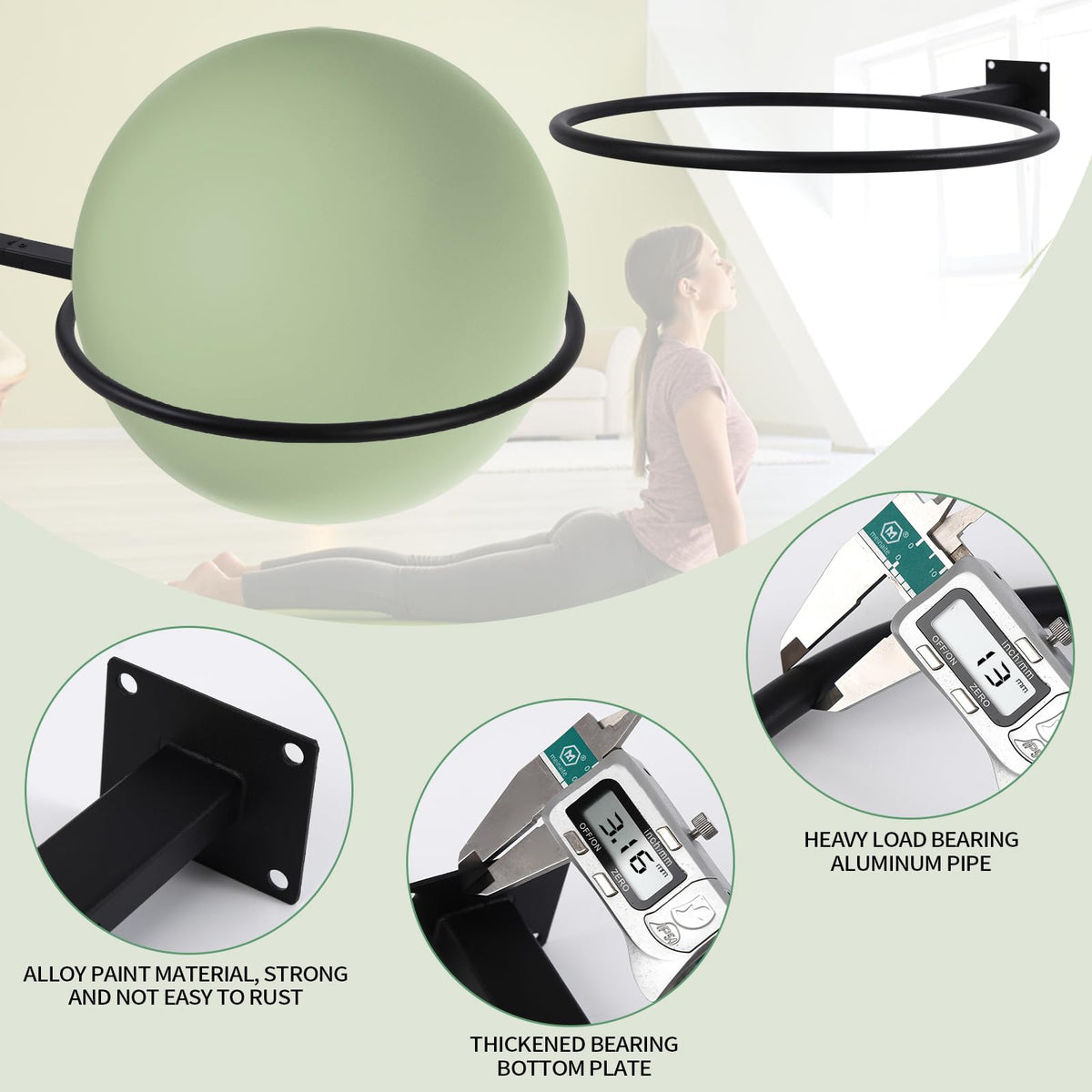 Large Stability Ball Storage Rack Exercise Dall Wall Holder Yoga Studio Gym Exercise Ball and Equipment Organizer（3 pcs）