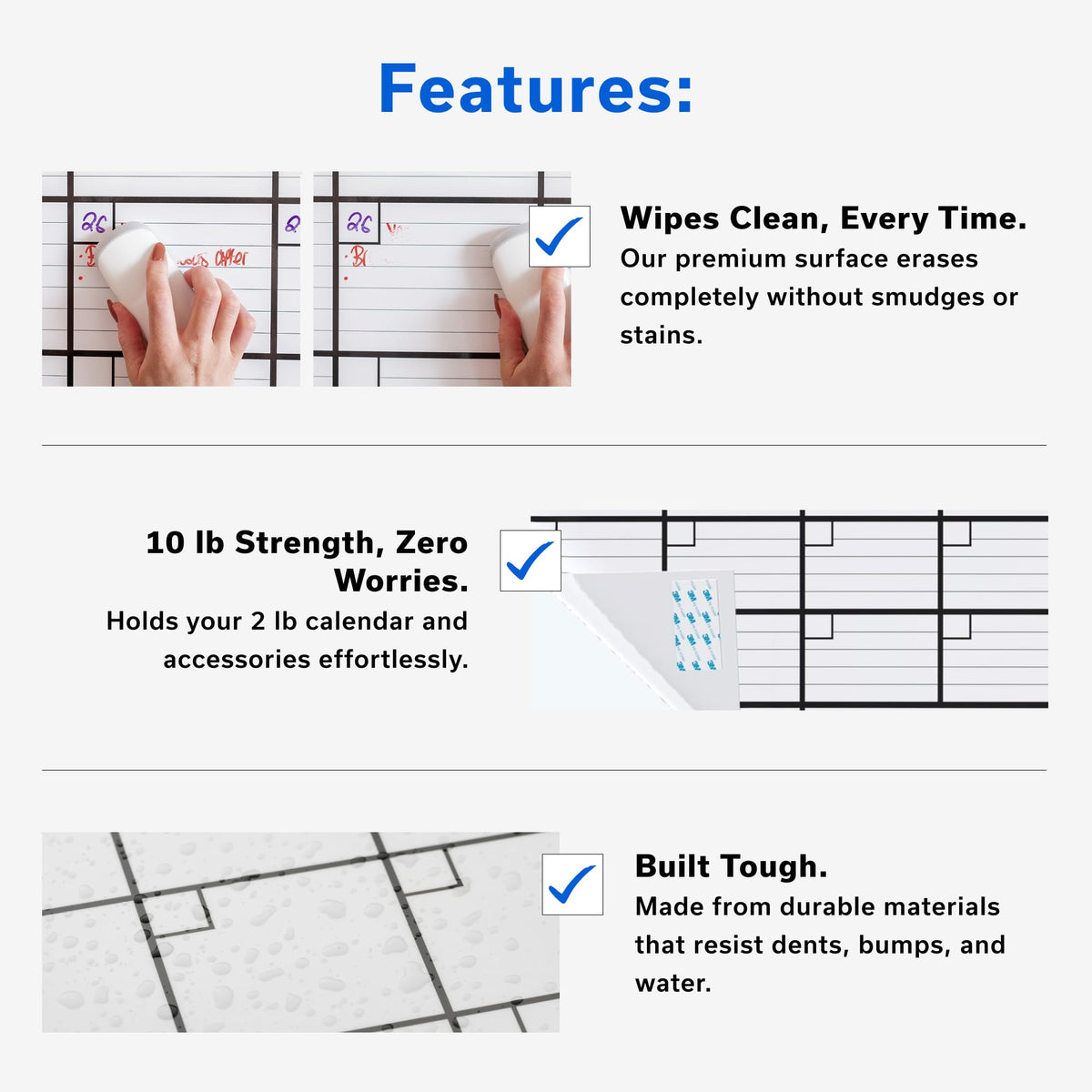 Yearly Large Dry Erase Calendar for Wall 24x36, for Year Family 12 Month, Undated Big Erasable Office, Rolled Whiteboard White Board, Classroom Annual Calendar Planner Dry Erase 36x24 Wall Reusable