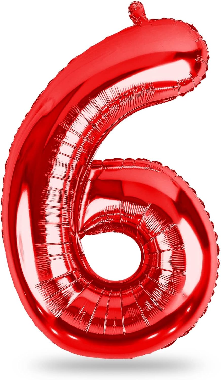 Self-Inflating 40-Inch Red Number 6 Balloons by [Brand Name] | Foil Mylar for Birthday Parties & Anniversaries