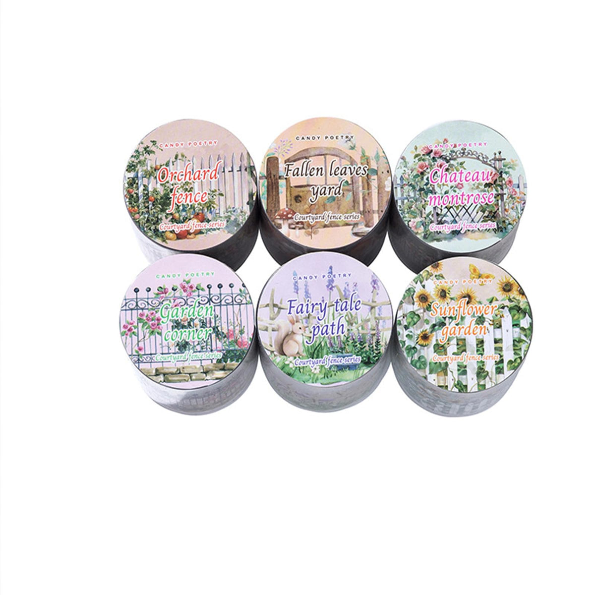 6pcs Garden Fence PET Tape Set Scrapbook Stickers for DIY Crafts Journaling Scrapbook Supplies
