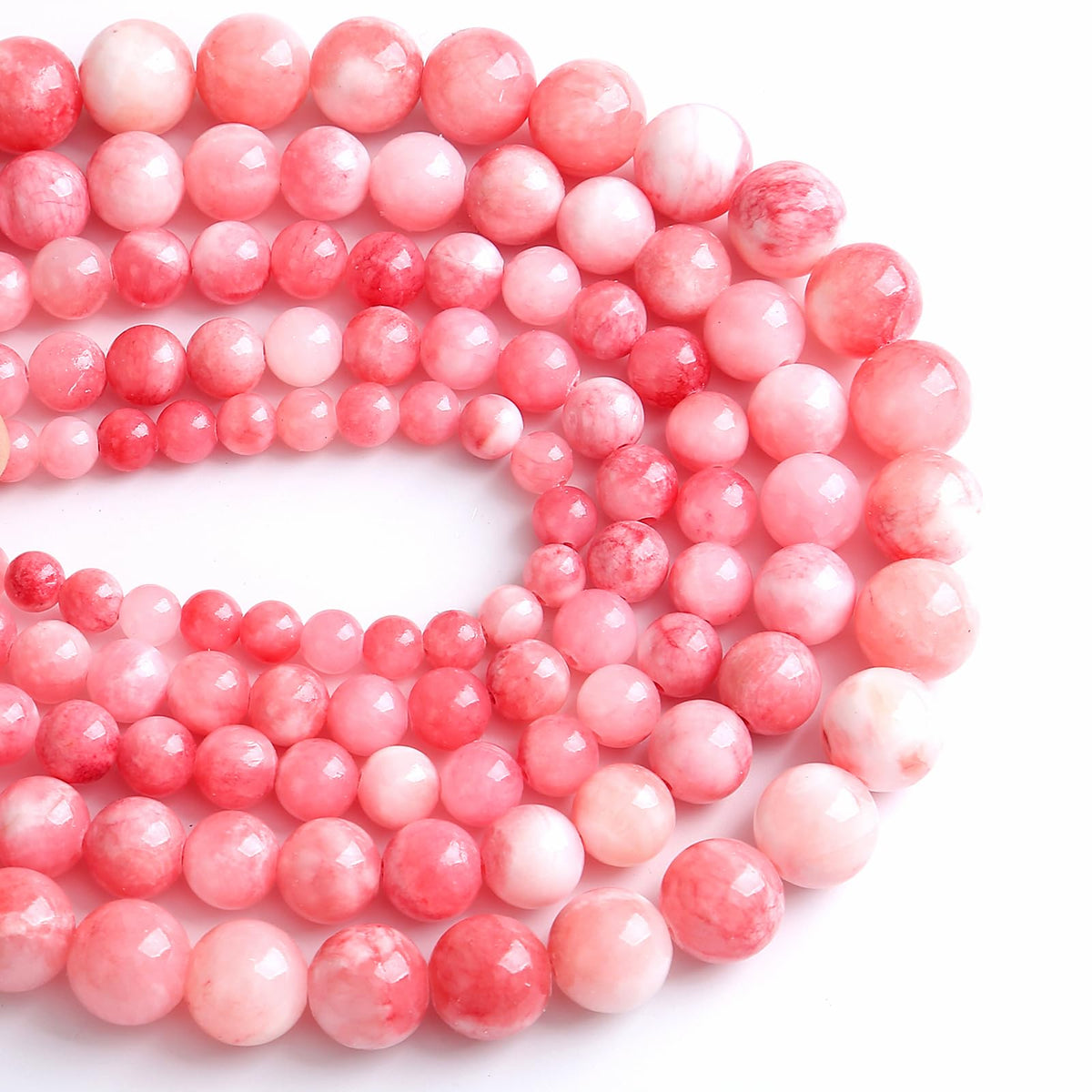 160PCS 4MM Pink Persian Jade Spacer Loose Beads for Jewelry Making DIY Bracelet Necklace 2 Strands