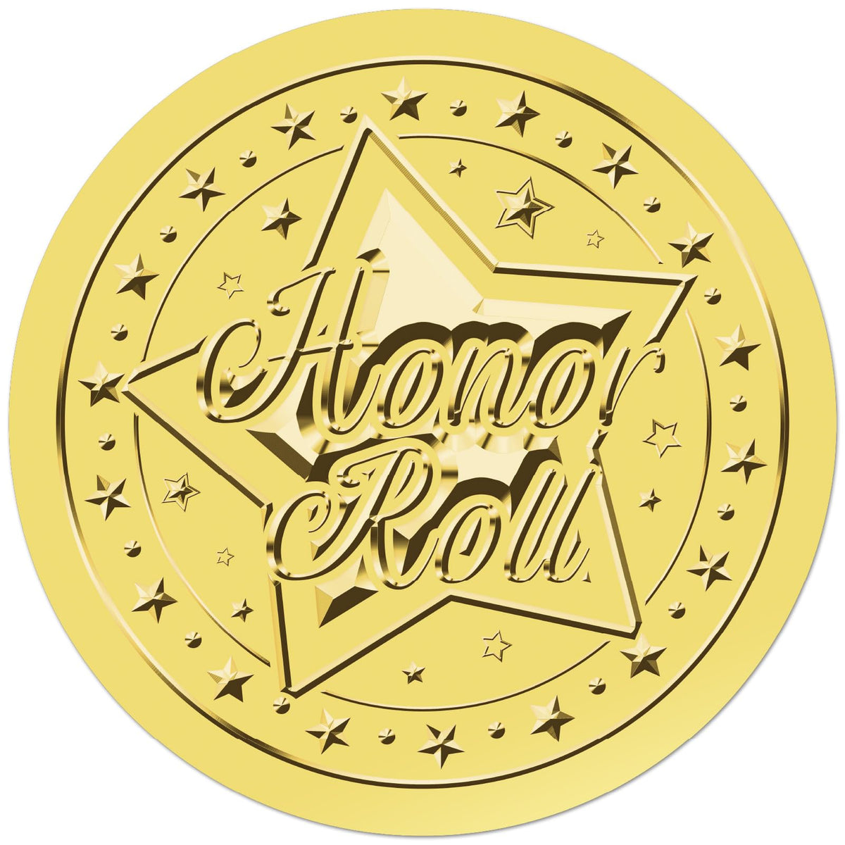 CRASPIRE 625Pcs Honor Roll Star Gold Certificates Stickers 1.5" Foil Embossed Self Adhesive Envelopes Seals Round Labels for Invitation Graduation Award Corporate Diplomas Wedding Gift Wrapping Decor