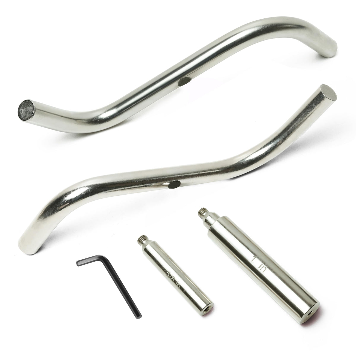 BMWOOD S Shaped Stainless Steel Tool Rest Set with 1" and 5/8" Stems for Woodturning Lathe Bowl Turning.