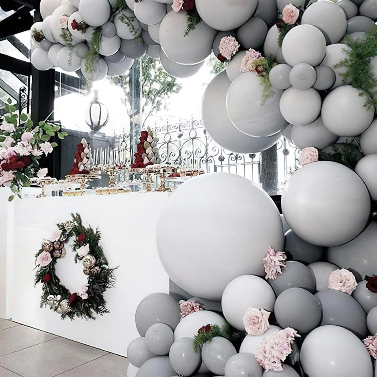 PartyWoo Gray Balloons - 100 Pcs Matte Grey Latex Balloon Arch Kit for Baby Showers & Parties | 5-18 Inch Sizes