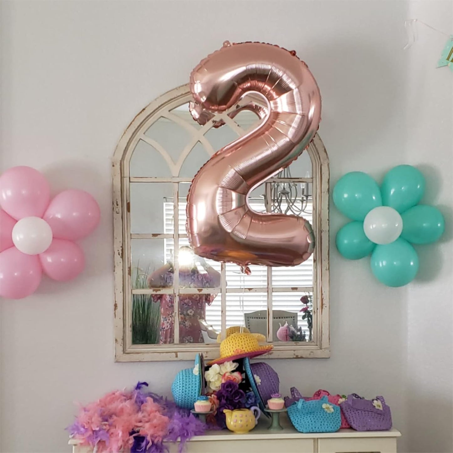 Rose Gold Number 0 Balloon by [Brand Name] - Large Self-Inflating Helium Foil for 20th, 30th, 40th Birthdays & Celebrations