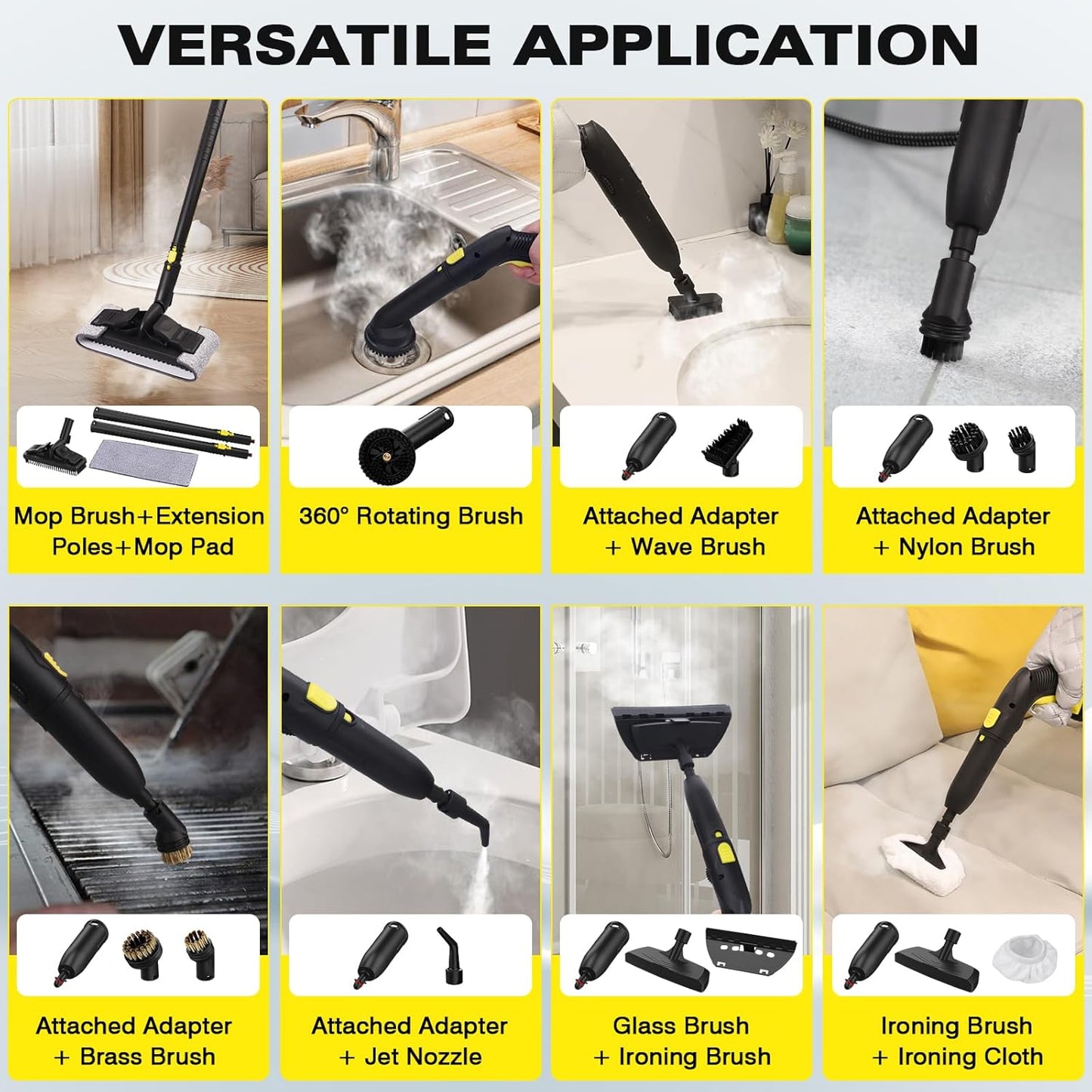 TVD Steam Cleaner - Powerful Home Steamer with 26 Accessories & 5M Extra-Long Power Cord
