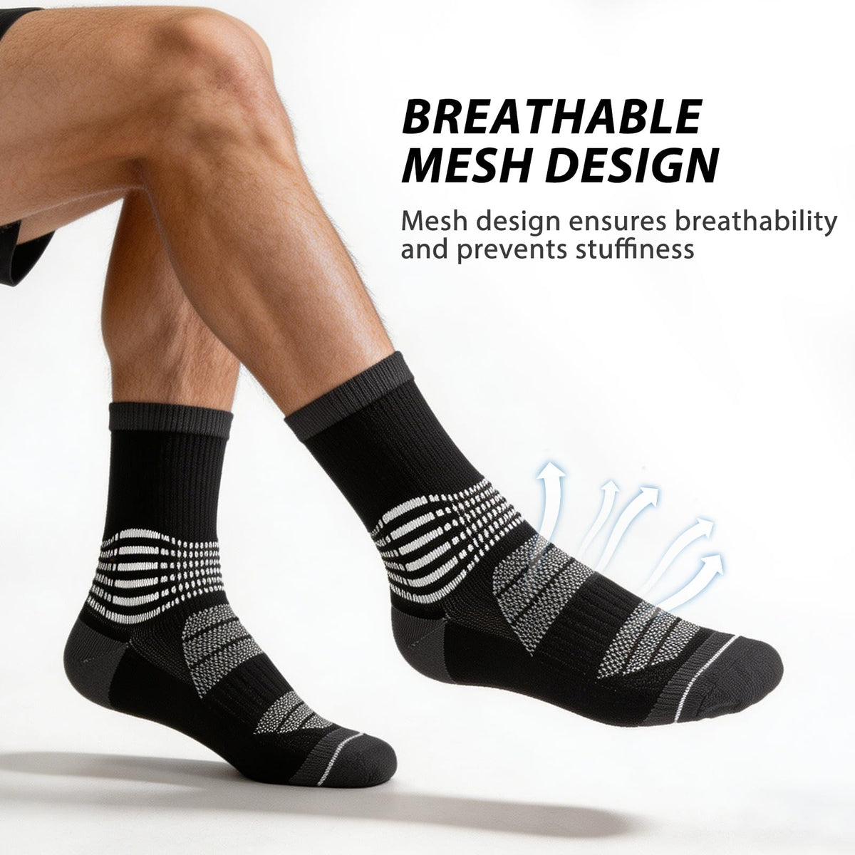 IRAMY Crew Compression Socks for Women Men with Ankle Arch Support Plantar Fasciitis Relief 6 Pairs