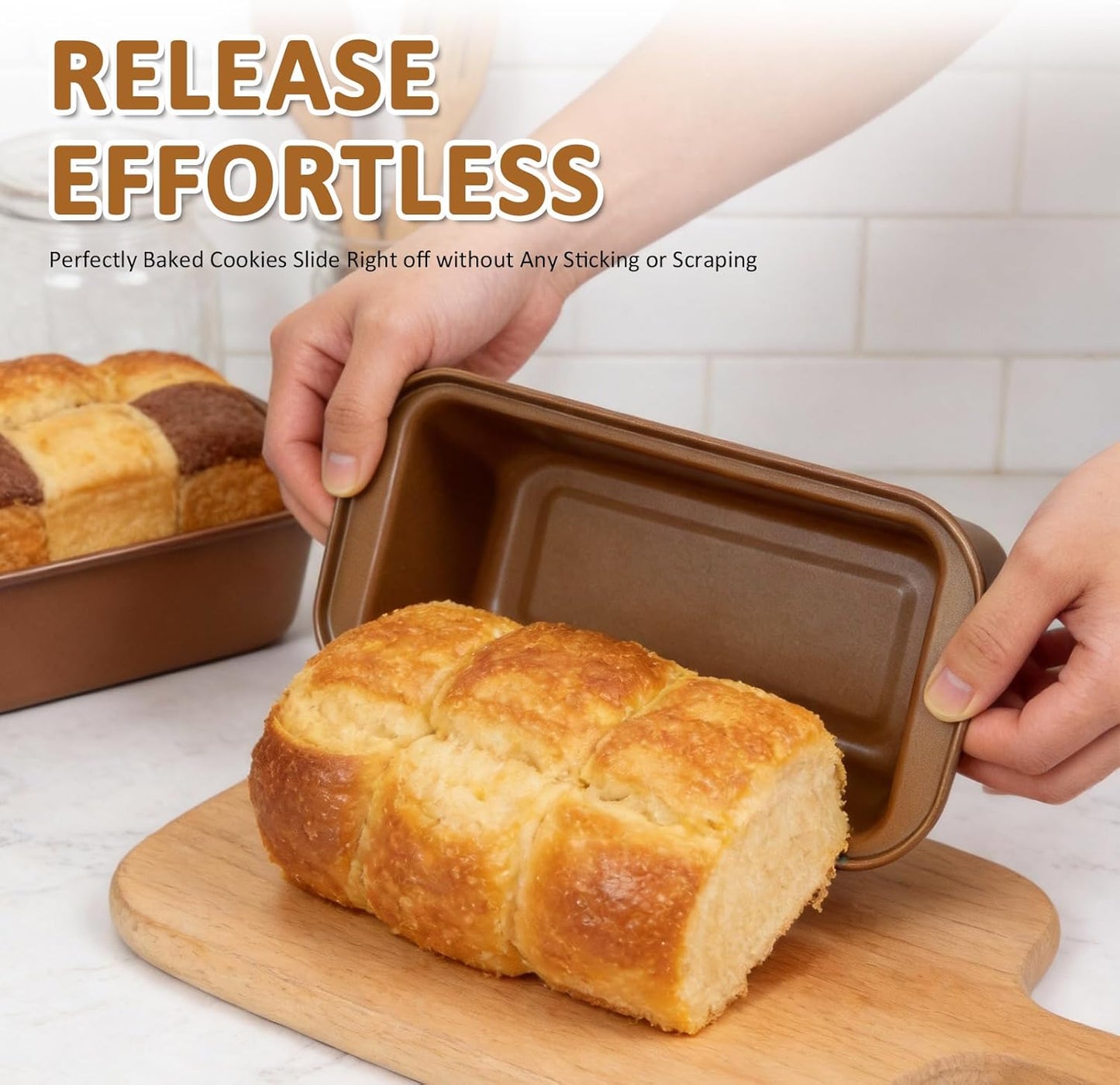 10PCS Nonstick Baking Pans Set | Oven & Dishwasher Safe Bakeware - Includes Cookie Sheets, Muffin Pan, Bread Pan, Cake Pan, Roasting Pan - Gold
