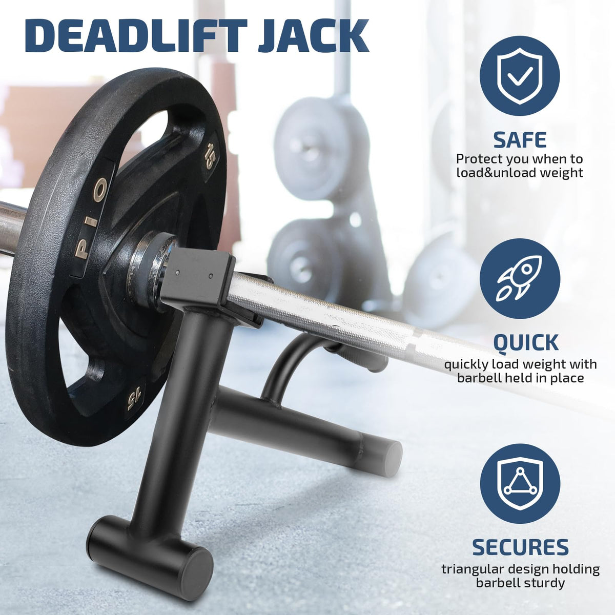 Deadlift Jack Barbell Stand,Barbell Stand for Weight Training Home Gym Easily Unload and Load 600lbs Barbell Plates for Deadlift Exercise (1 PCS)