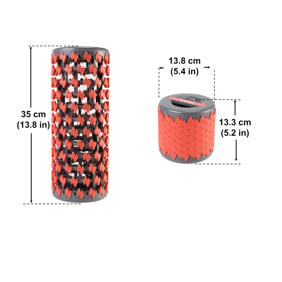 Collapsible Foam Roller for Exercise and Recovery (13 Inches), Easily Portable at 5.5 inches (Red)