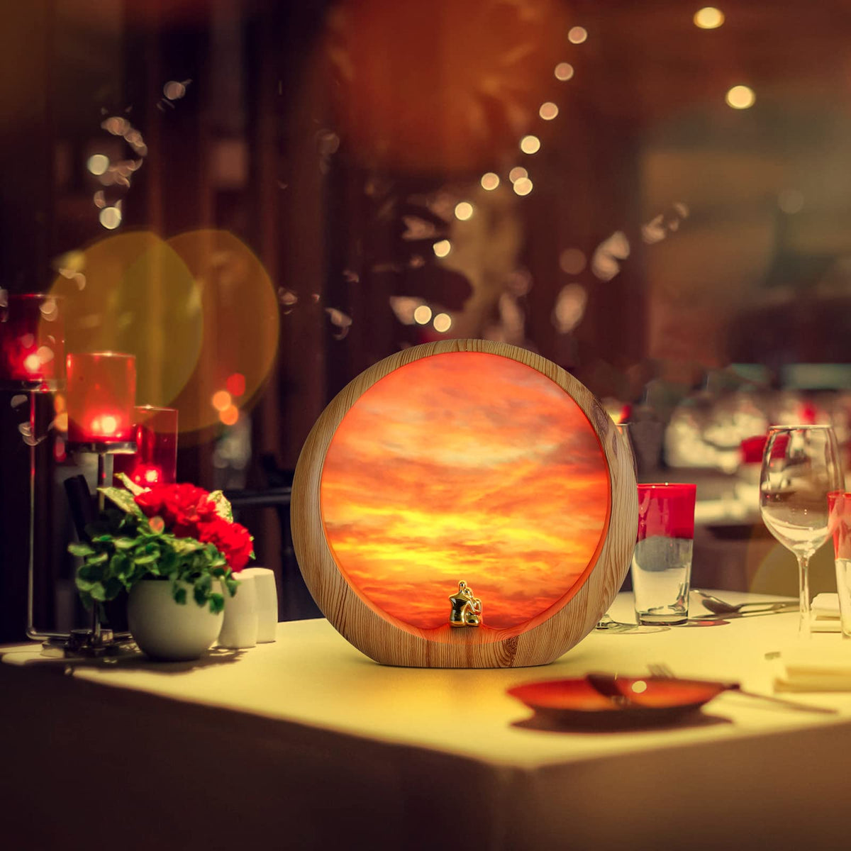 mamre Romantic Dimmable Sunset Lamp Home Decor Sunset Table Lamp Gift for Living Room Bedroom