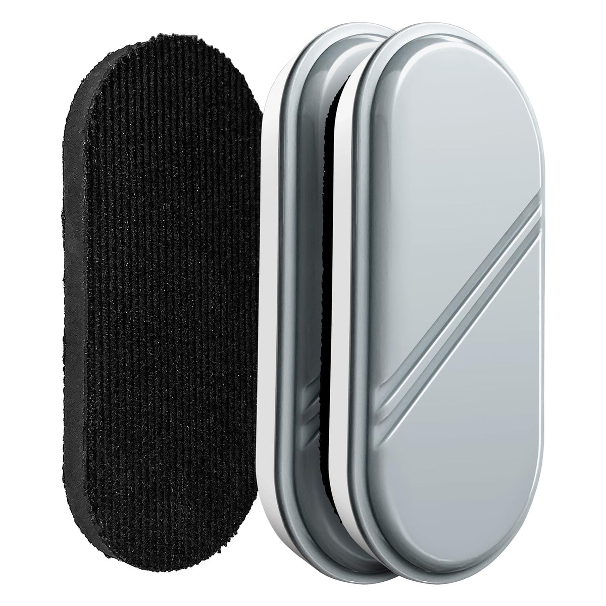FUNISKETCH Dry Erase Eraser, Detachable Magnetic White Board Erasers - 2 Pack,Glass Board Glass Whiteboard Eraser for Office and School Supplies (Gray)