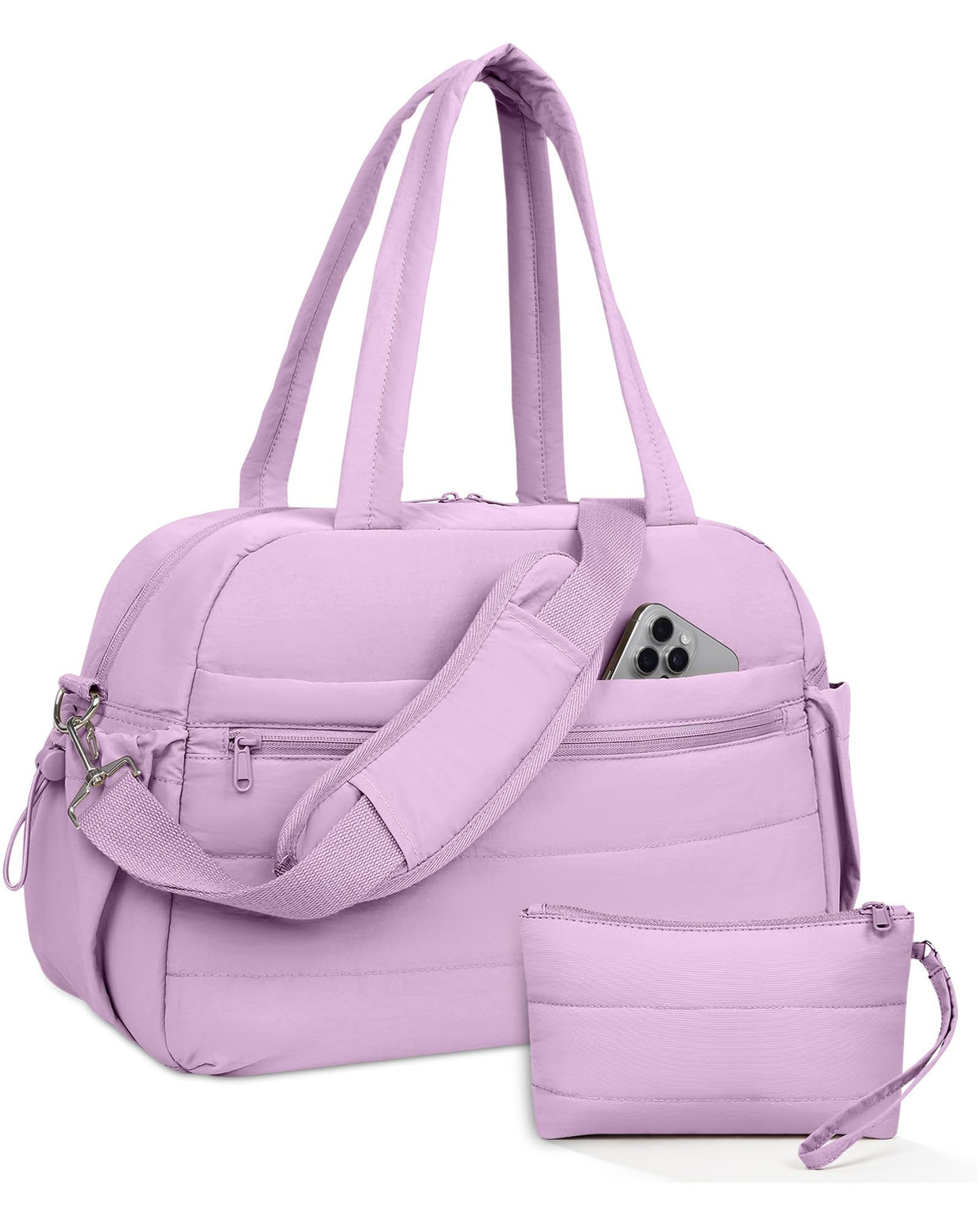 Urbanstand Gym Bag for Women, Lightweight Duffle Bag for Travel with Wet Pocket, TSA Friendly Carry On Duffel Bag for Weekender, Sports, Work, Yoga, Fitness - Purple