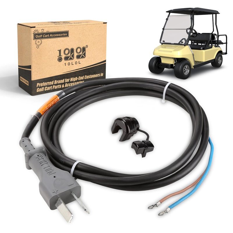 10L0L 36 Volt 2-Prong DC Charger Cord with Plug for Club Car DS, EZGO and Columbia Electric Models, OEM 101643301, 1013076, 66063-69B, 14835-G1