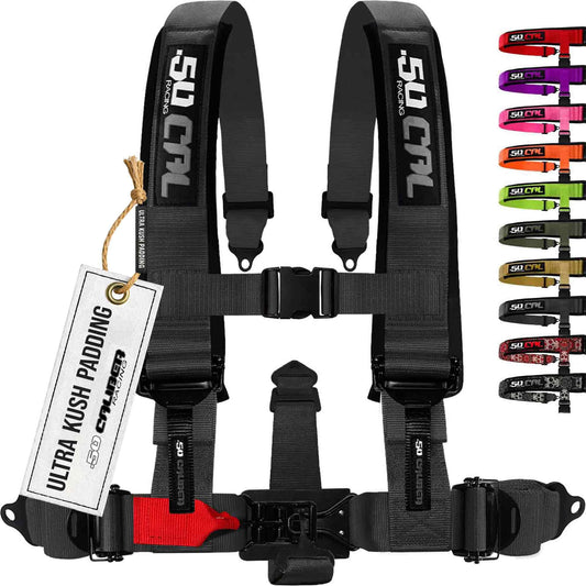 1pc 5 Point Harness for Bucket Seat, Quick Release, 10 Color Options, Racing Harness 5 point, Race Car, Off Road, UTV, RZR (Stealth Black 5pt, 3in) [6365]