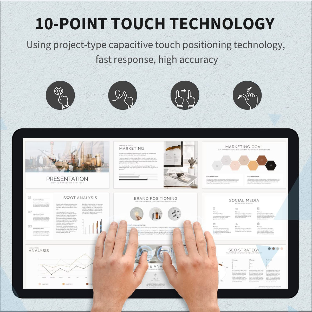 TouchWo 27 inch Touch Screen PC Monitor, Intel i5, 4GB RAM, 128G SSD, 16:9 FHD 1080P, Windows 10, Smart Board for Classroom, Meeting & Home, USB, VGA & HD-MI Monitor