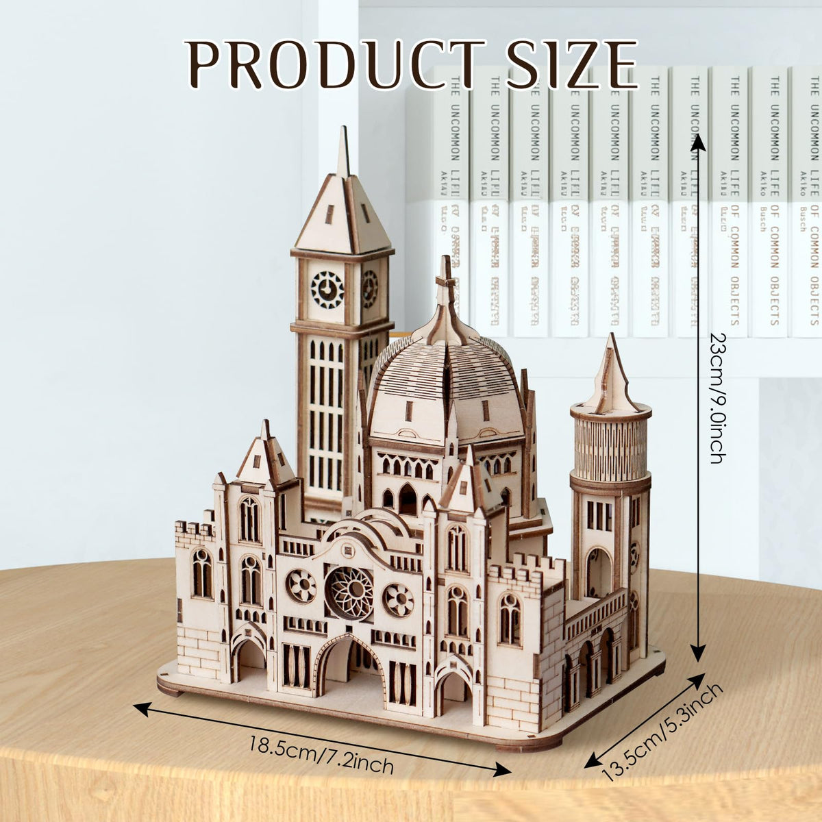 Foyucool 3D Wooden Puzzle for Adults, DIY Creative Castle Design Model Kit, Creative Assembly Model Building Kits to Build for Adults, DIY Assembly Puzzle for Christmas Day