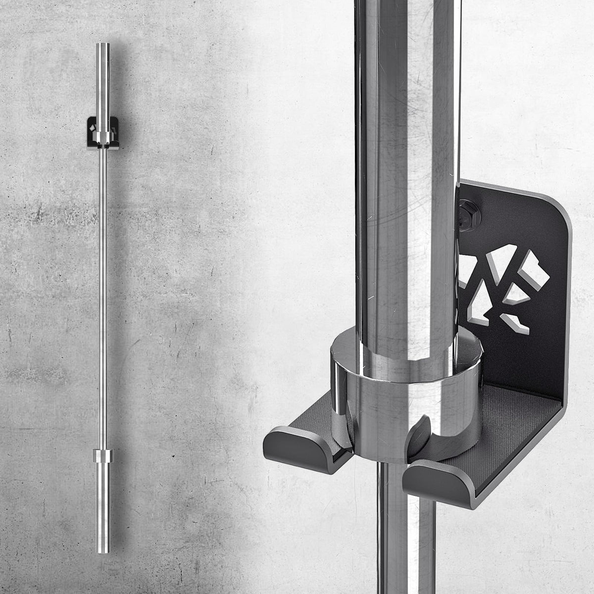 Kipika Versatile Wall Mounted Barbell Holder with 1-Hooks Storage Rack for Barbell Bars Holds Under 33mm Bar Size and Fitness Accessories Space-Efficient Gym Organization for Home & Commercial Use