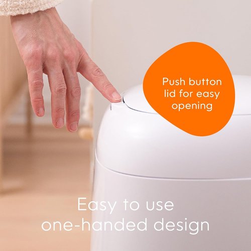 Diaper Genie Classic Diaper Pail Gift Set - Push-N-Lock Odor Control | Includes Starter & Jumbo+ Refill | Holds 1,245 Newborn Diapers