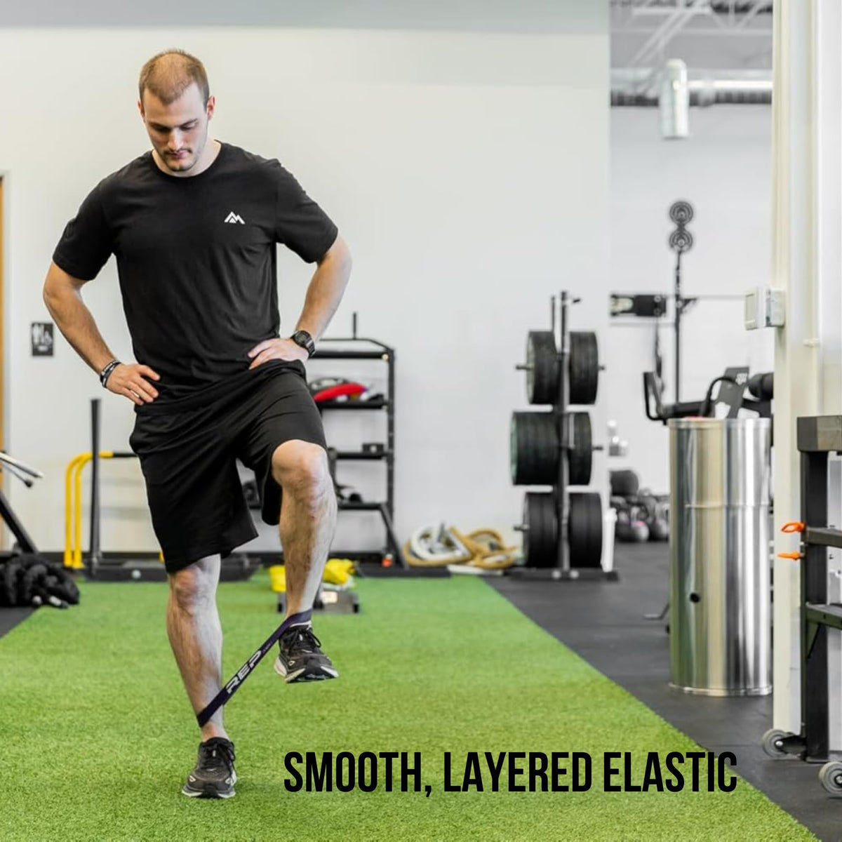 REP Fitness Short Resistance Bands for Strength and Conditioning. Black X-Light Band Pair. 25-65lbs Resistance, 12" Length, 0.85” Wide