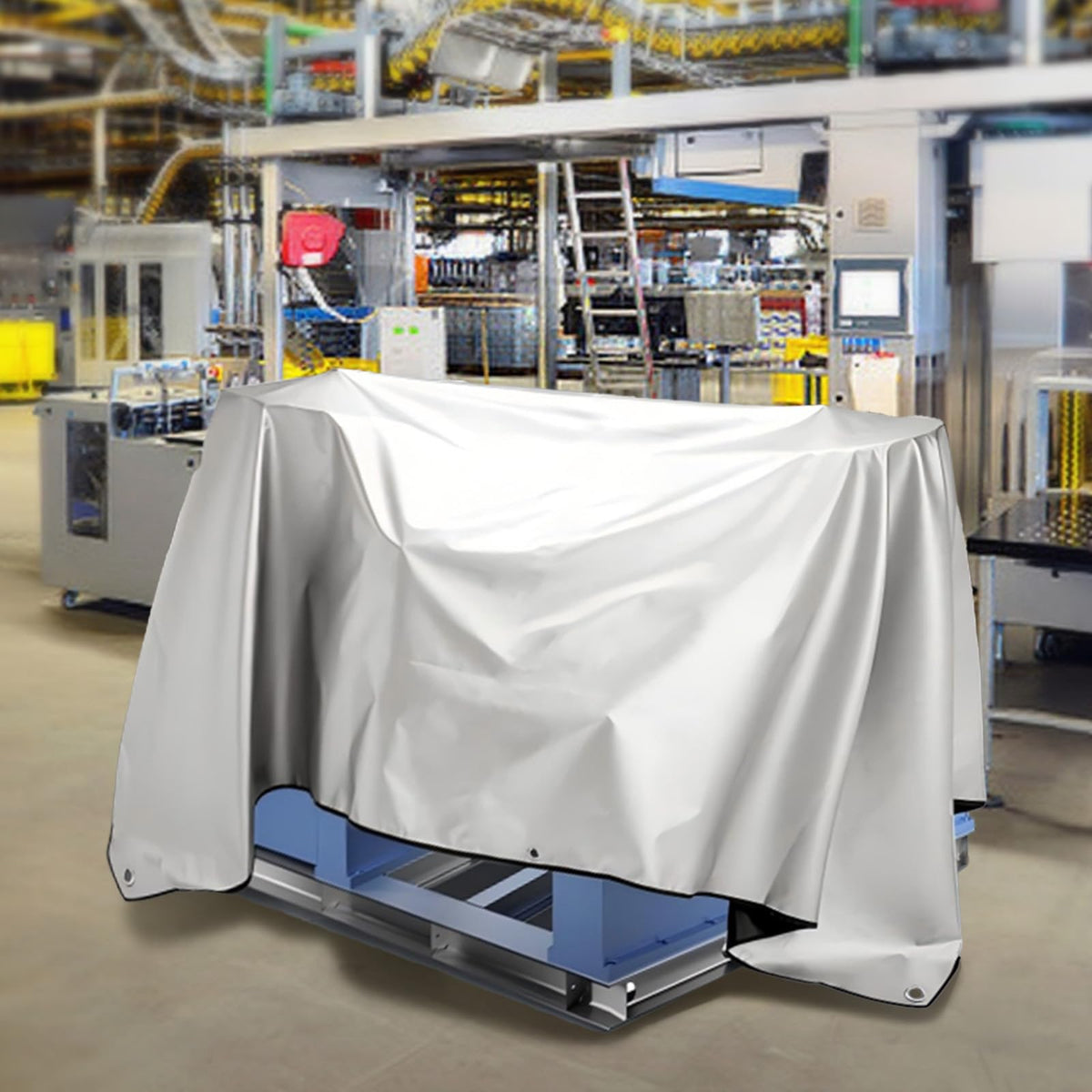 TOTOCOVE Jumbo Machine Cover - Breathable, Rust Preventing, Water & Dust Proof, Tear Resistant Silver (Silver+Black, 57.87*38.58)